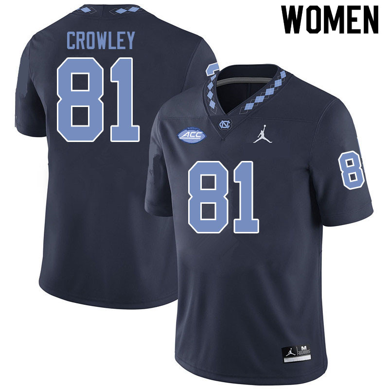 Jordan Brand Women #81 Will Crowley North Carolina Tar Heels College Football Jerseys Sale-Black - Click Image to Close